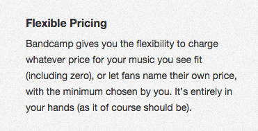 Bandcamp Flexible Pricing