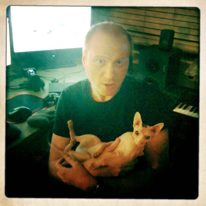 Brian with kitty Michelle Pfeiffer